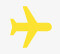 Un sencillo icono de avión amarillo sobre fondo gris claro.