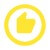 Un icono amarillo de pulgar hacia arriba dentro de un círculo amarillo sobre fondo blanco.