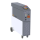 Una máquina industrial gris y blanca rotulada "SL 150F" con un panel de control, botón de parada de emergencia y ruedas para su movilidad.