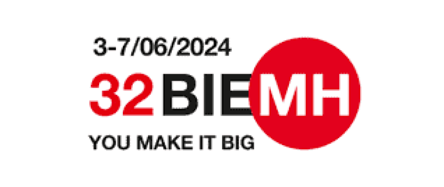 Logotipo para la 32ª BIEMH, que se celebrará del 3 al 7 de junio de 2024, con el atrevido lema "You Make It Big", continuando el legado de innovación celebrado desde la 31ª BIEMH 2022.